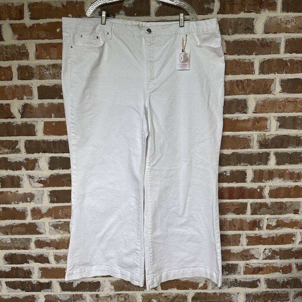 Jessica Simpson True Love Trousers Jeans Pants Women's 46x31 Inch White Wide Leg